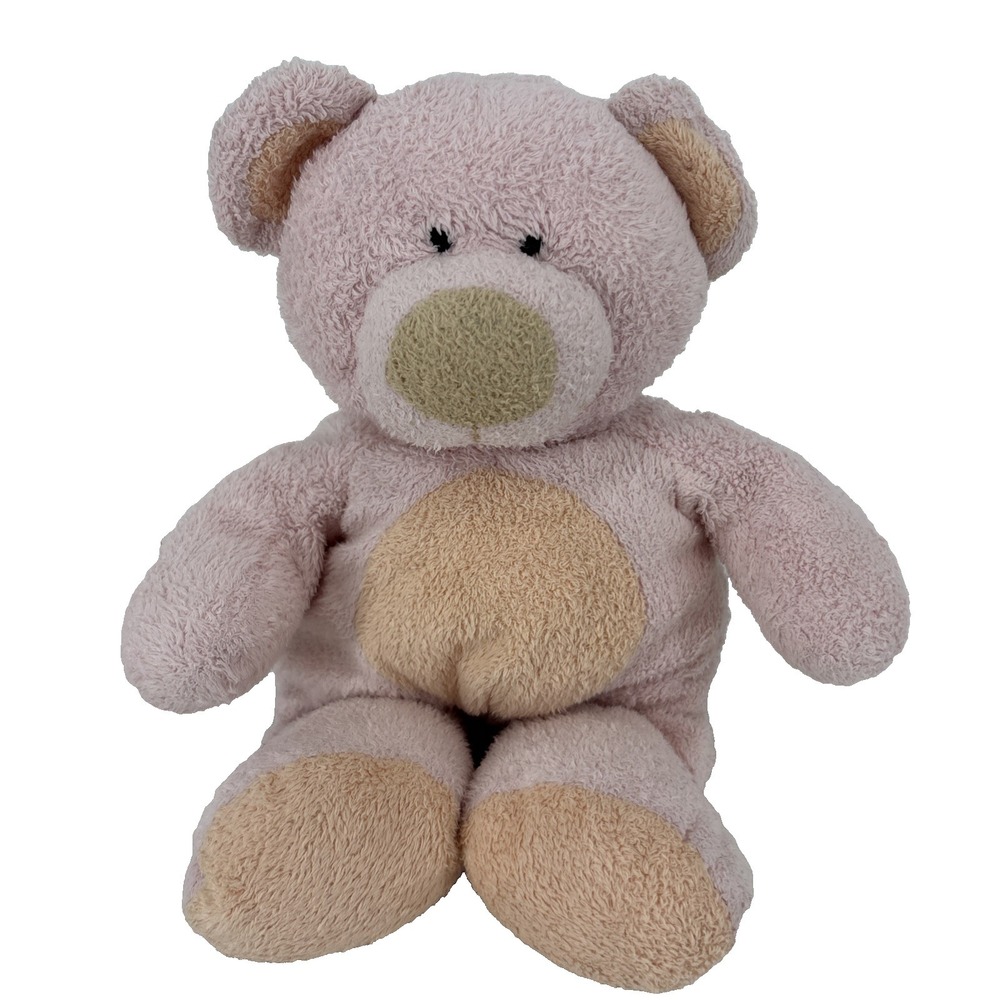 Ty Pluffies Pinks the Bear Teddy Bear‎ Tylux Plush 2002 Floppy Terrycloth Tan 9"